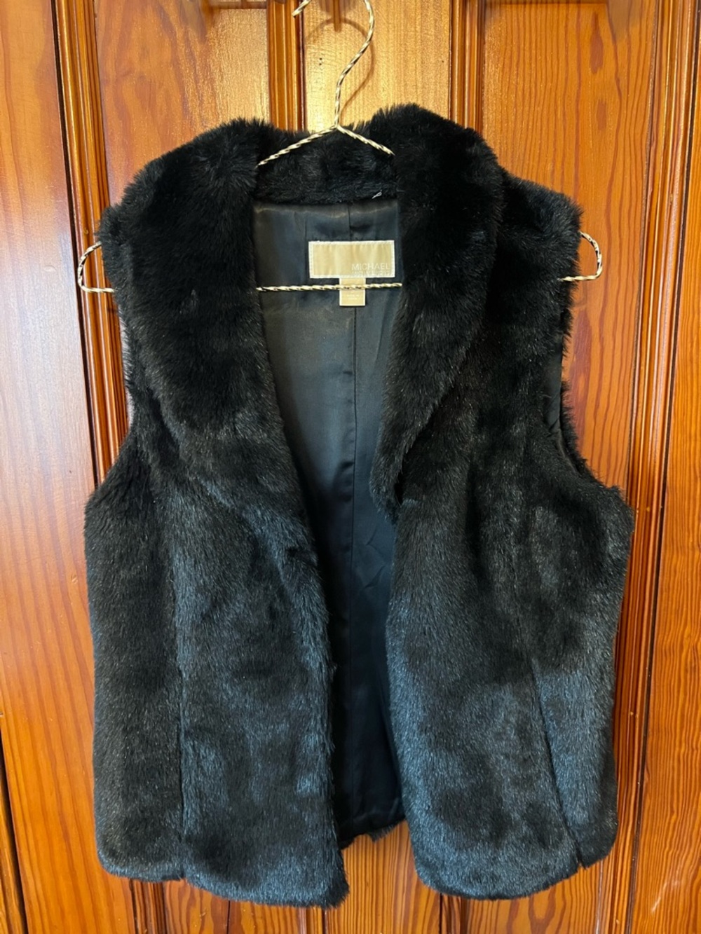 Michael Kors Black Faux Fur Vest